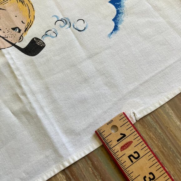 Dutch Children Kitchen Curtain Vintage Holland Tulip Jong Geleerd Oud Gedaan - Picture 3 of 6